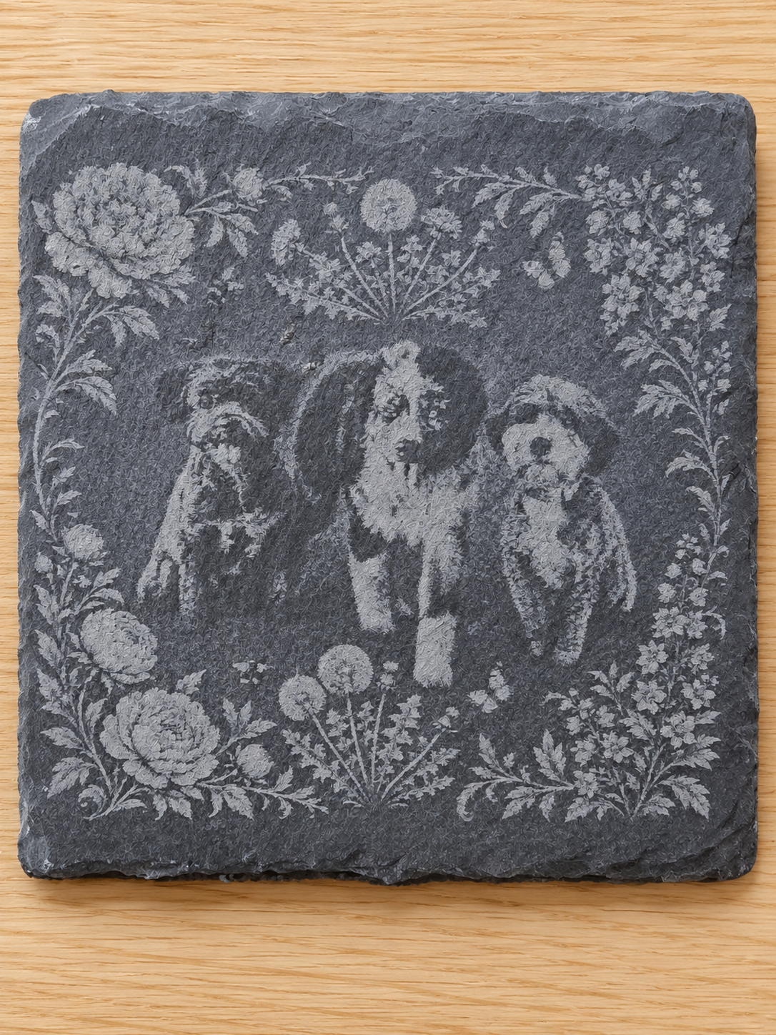 Custom Engraved Slate Coasters - Set of 4