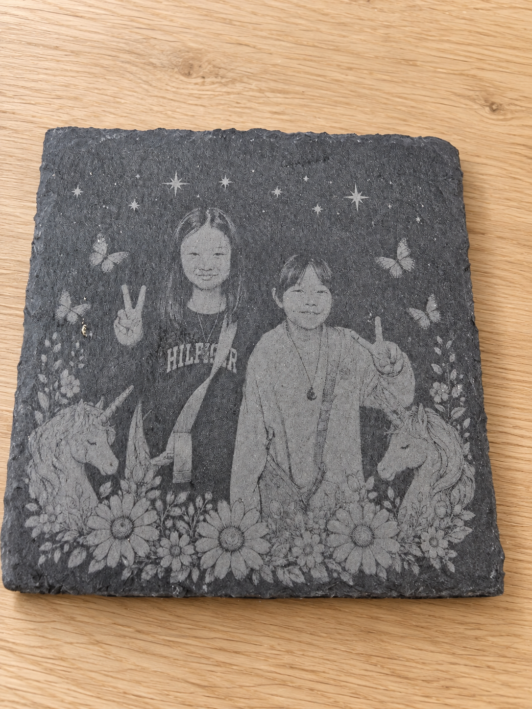 Custom Engraved Slate Coasters - Set of 4