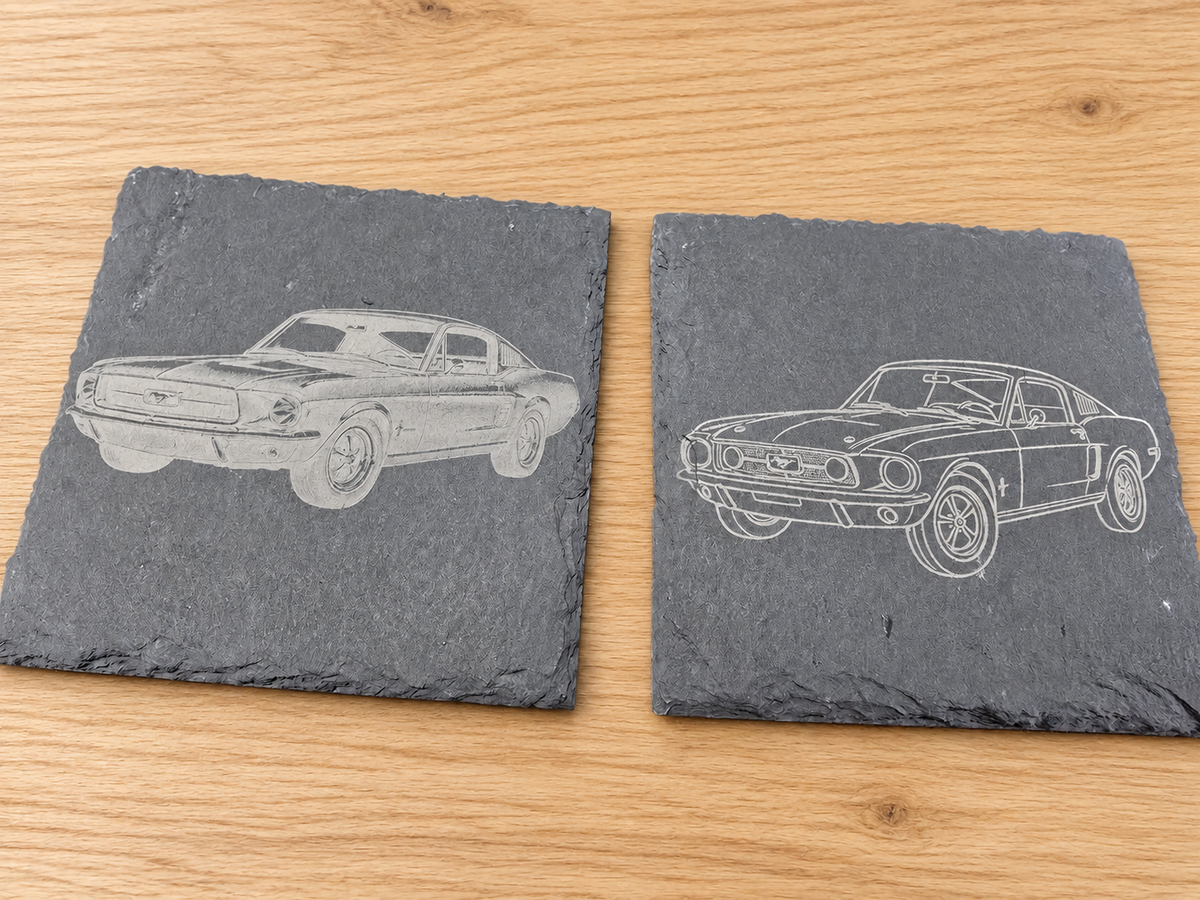 Custom Engraved Slate Coasters - Set of 4