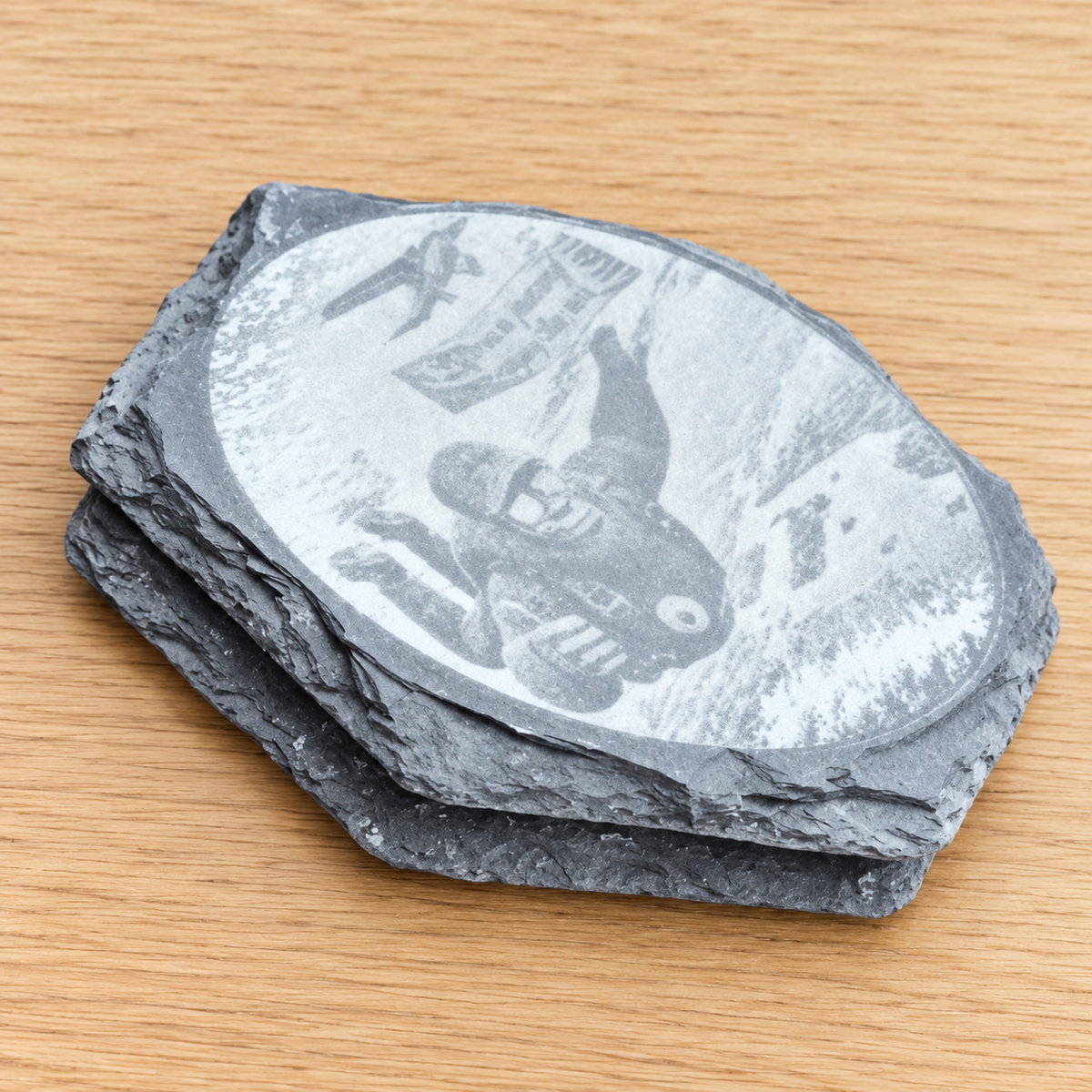 Custom Engraved Slate Coasters - Set of 4