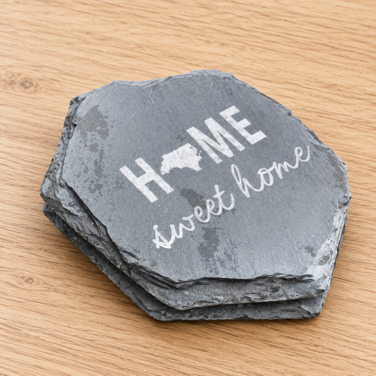 Custom Engraved Slate Coasters - Set of 4